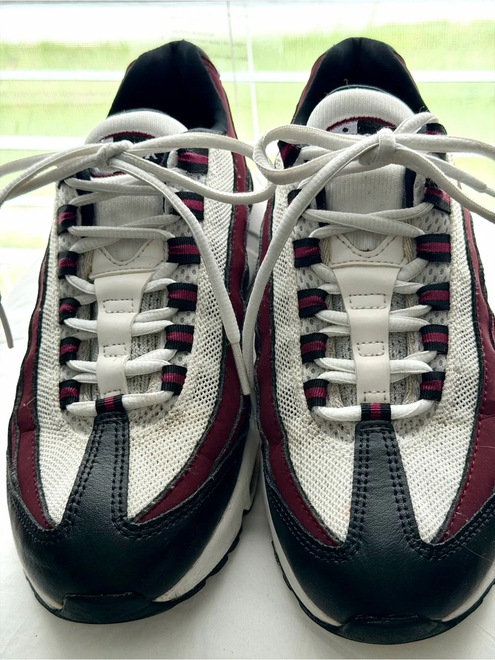 Nike Men's Sneakers in White, Black & Burgundy